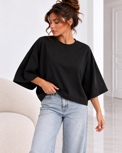 MILA OVERSIZED SHIRT ZWART
