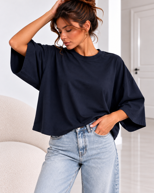 MILA OVERSIZED SHIRT NAVY