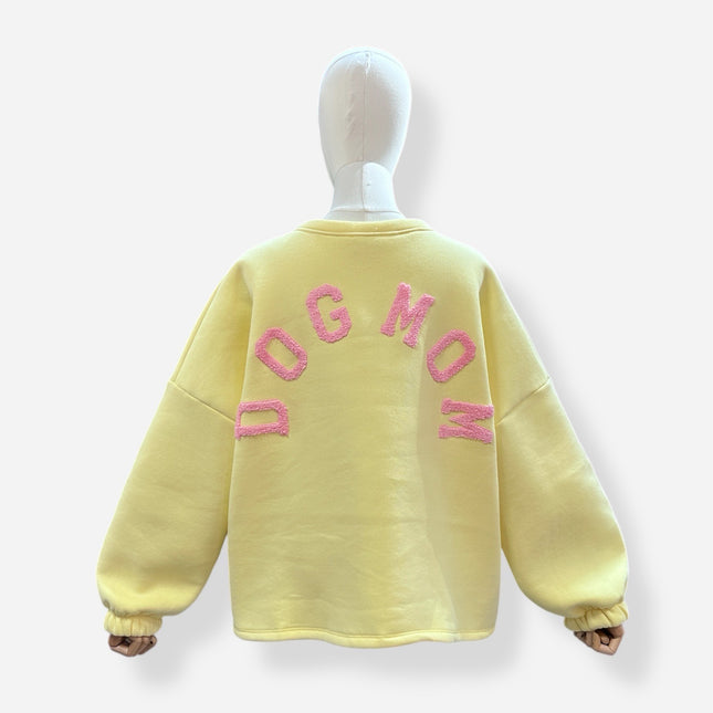 Dogmom Sweater | geel-roze
