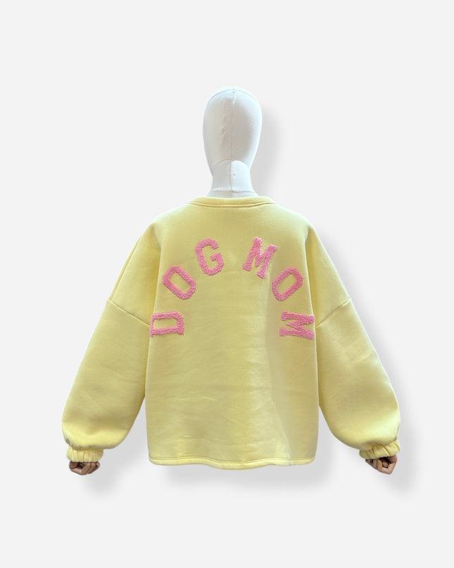 Dogmom sweater | geel-roze