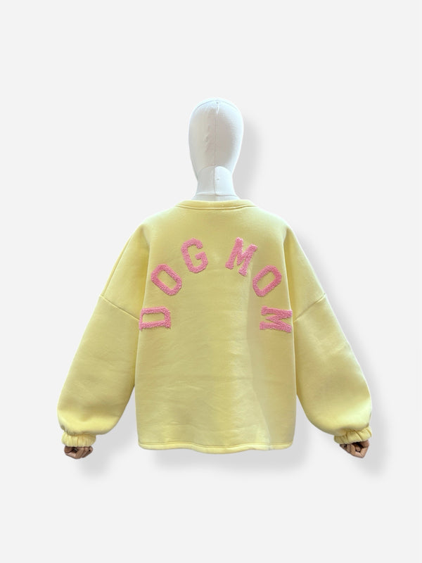 Dogmom Sweater | geel-roze