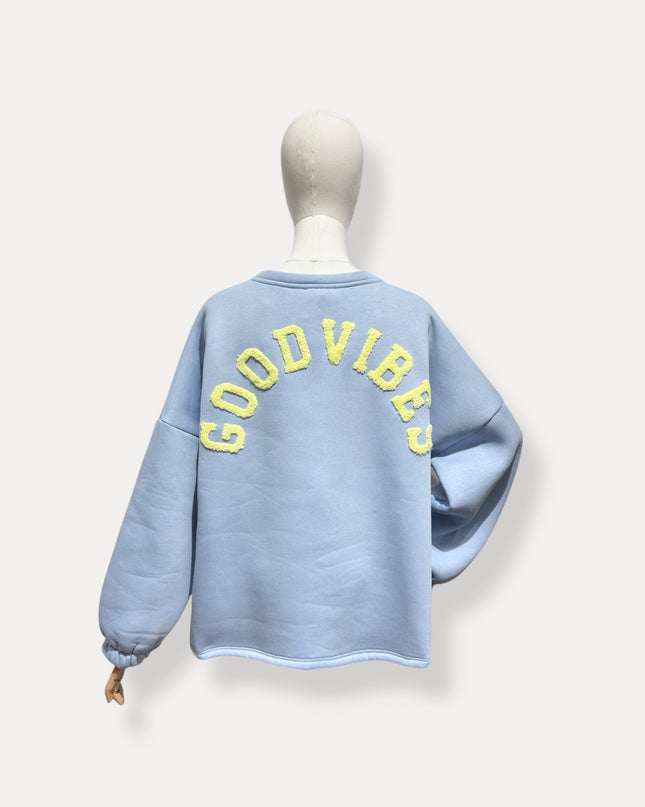 Goodvibes sweater | blauw-geel