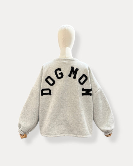 Dogmom sweater | grijs-zwart