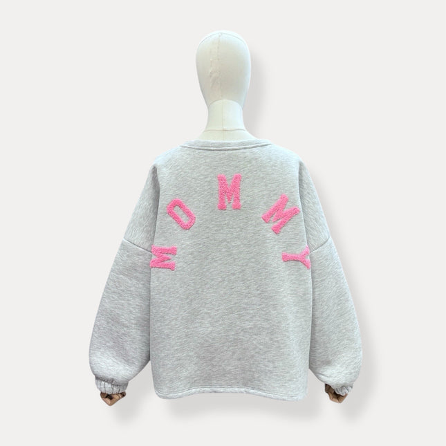 Mommy Sweater | grijs-roze