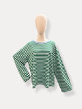 Streep blouse | groen-blauw