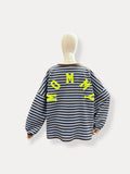 Mommy streep sweater | bruin-blauw