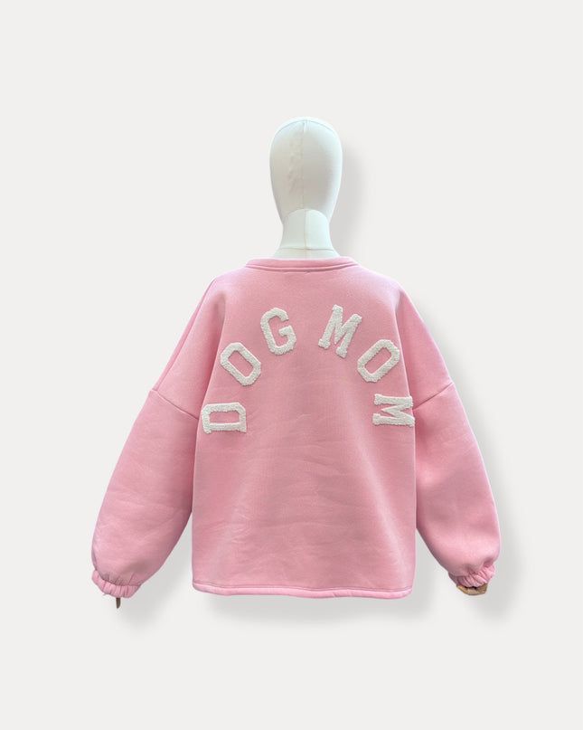 Dogmom sweater | roze-wit