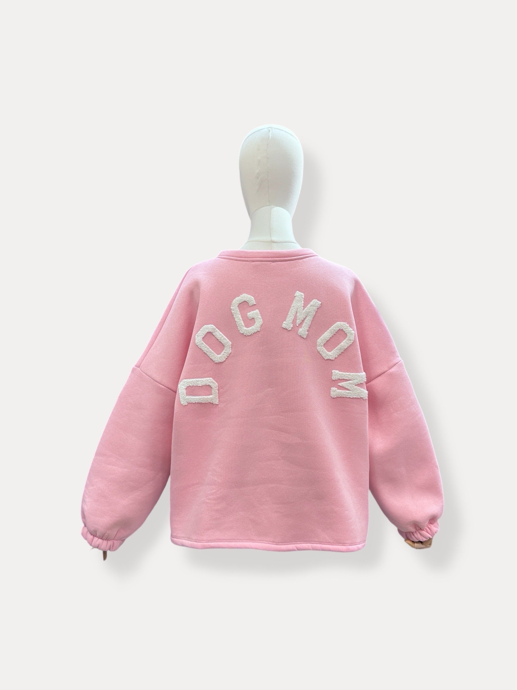 Dogmom sweater | roze-wit