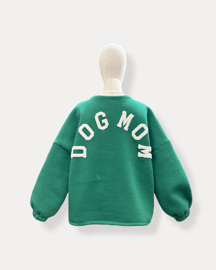 Dogmom sweater | groen-wit