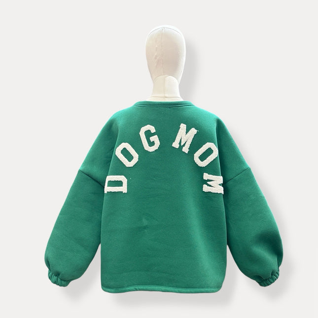 Dogmom Sweater | groen-wit
