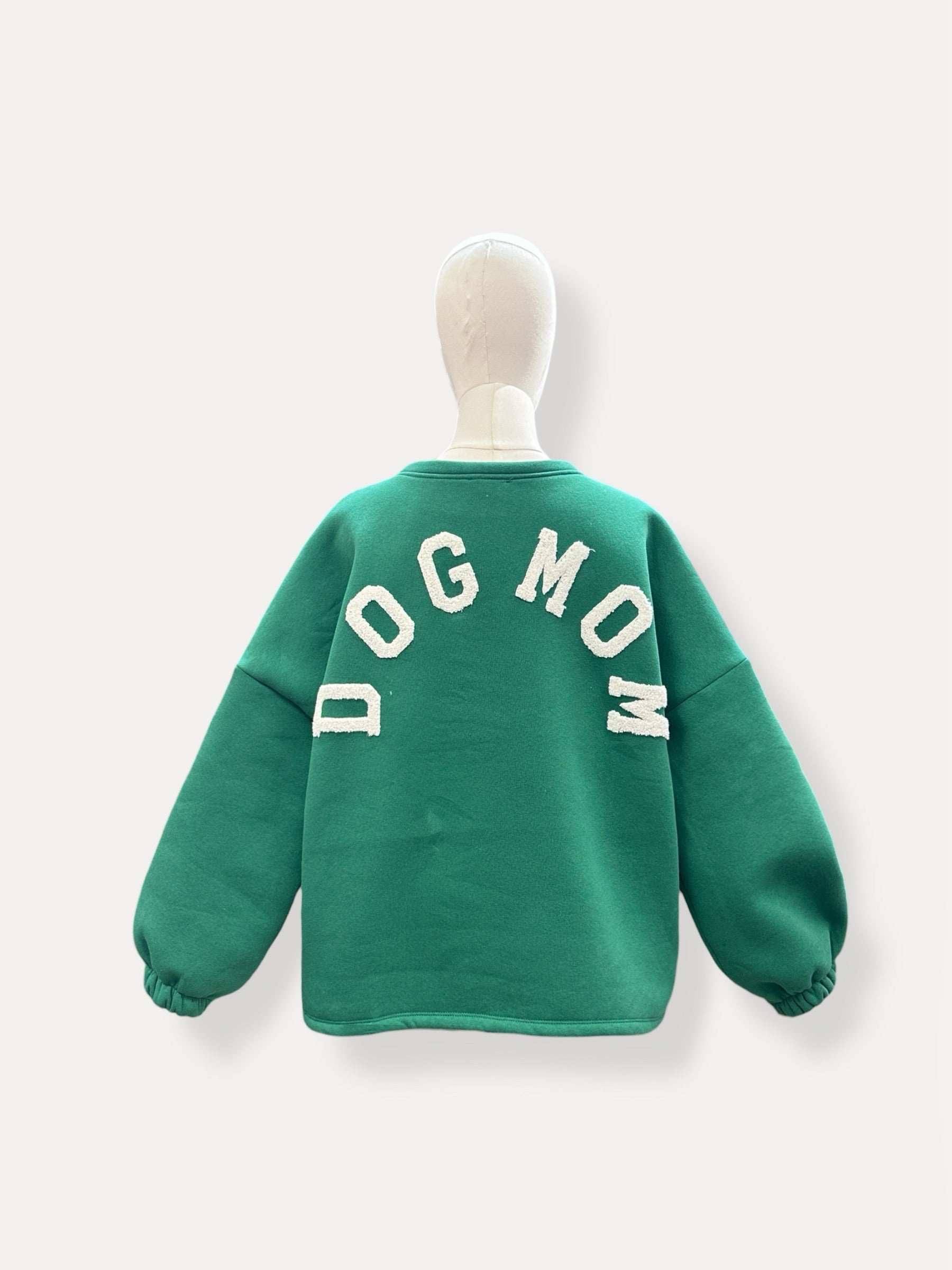Dogmom sweater | groen-wit