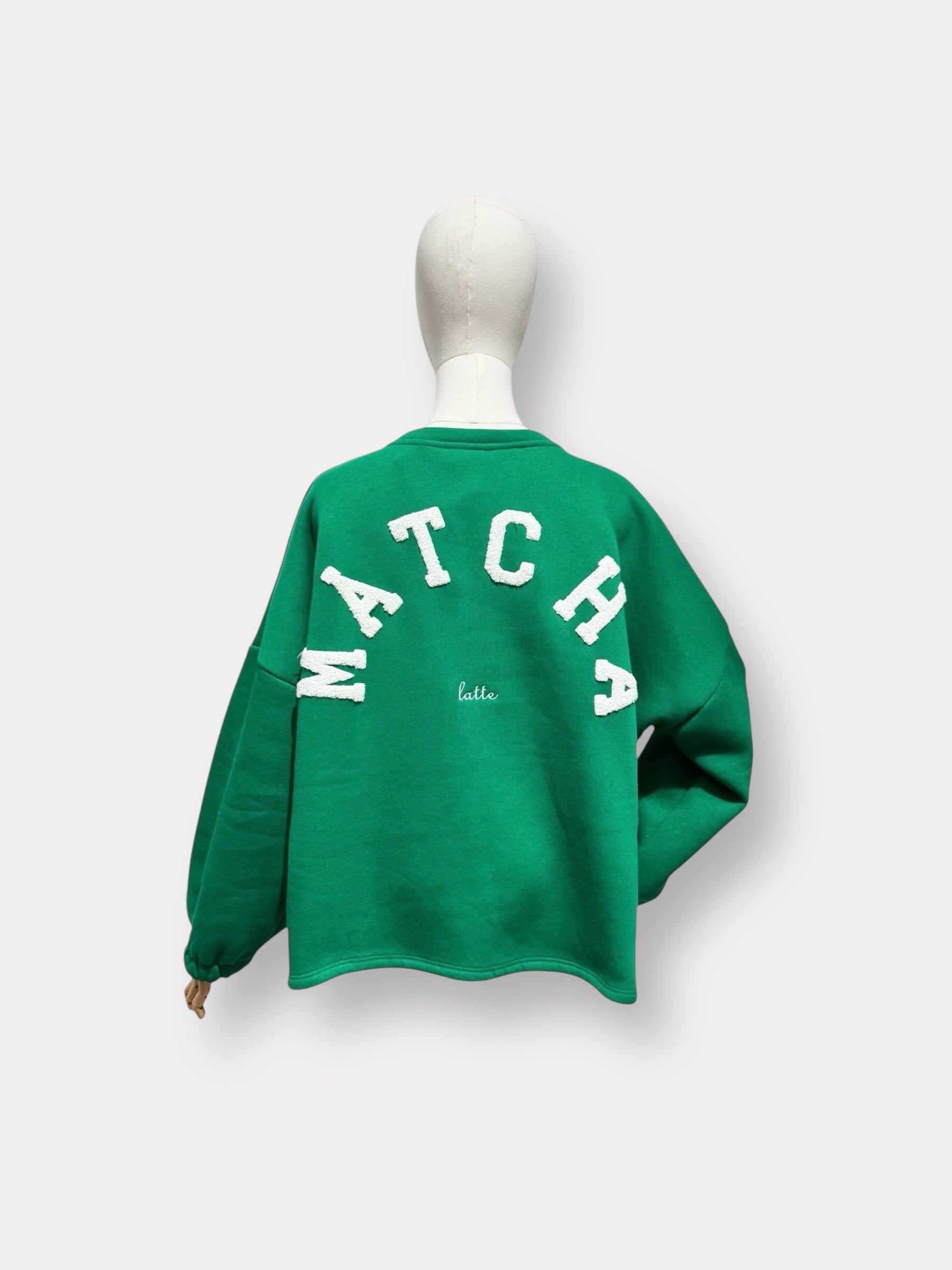 Matcha sweater | groen-wit