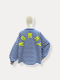 Mommy streep sweater | blauw-wit
