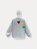 Love sweater | grijs-multi