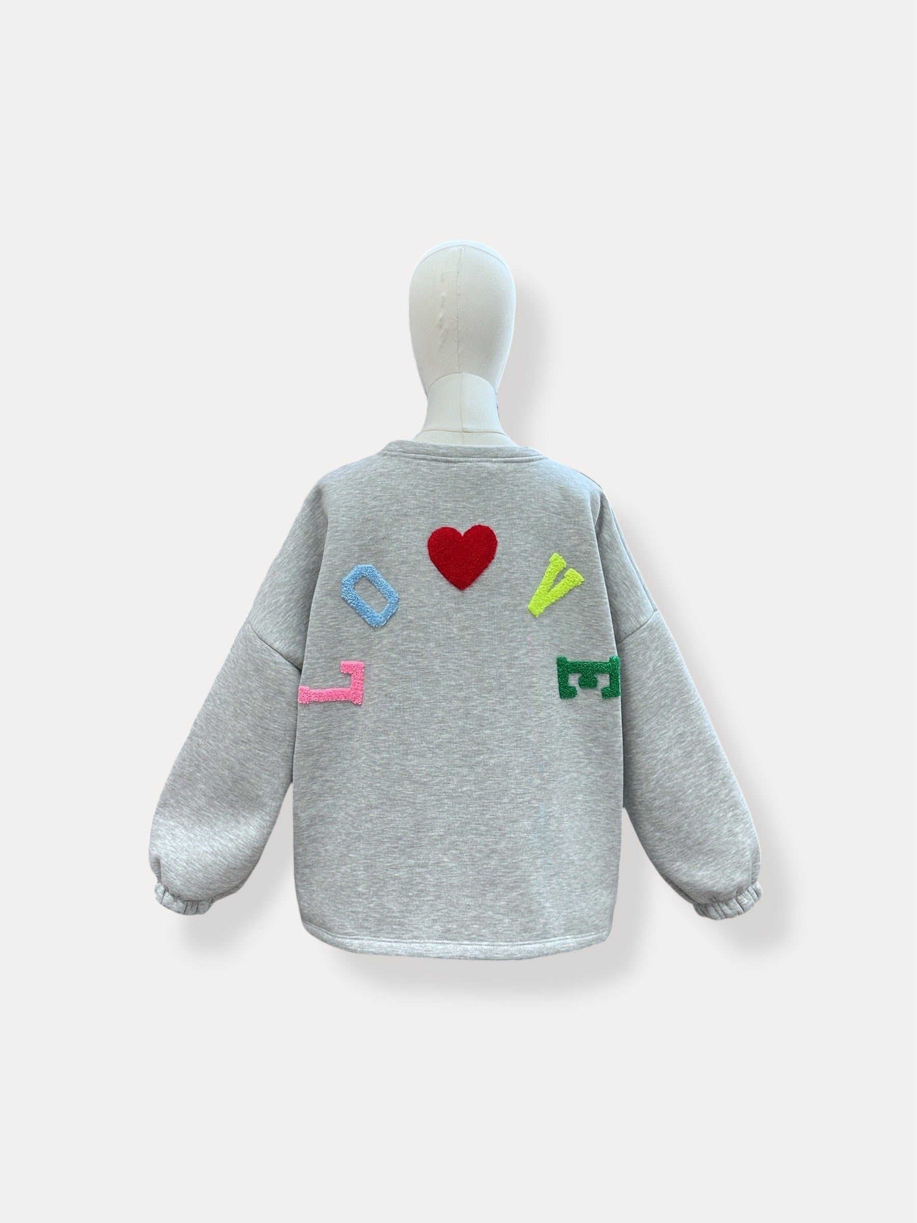 Love sweater | grijs-multi
