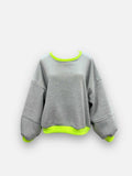 Fluo sweater | grijs-geel