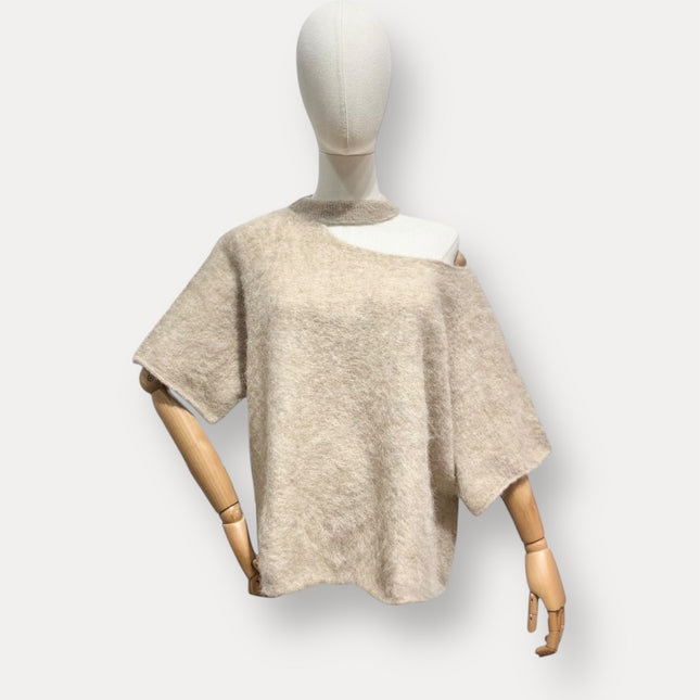 Open Hals Knit | beige