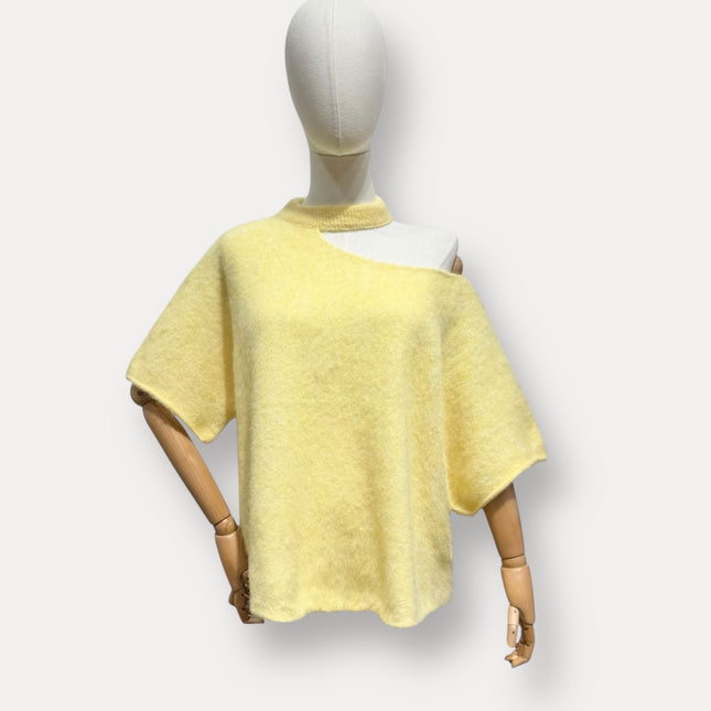 Open Hals Knit | geel