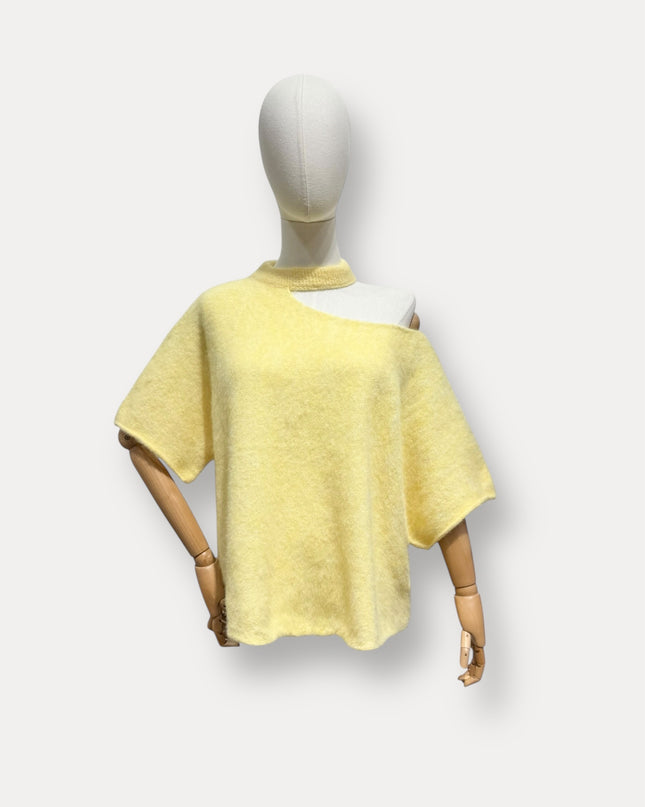 Open hals knit | geel