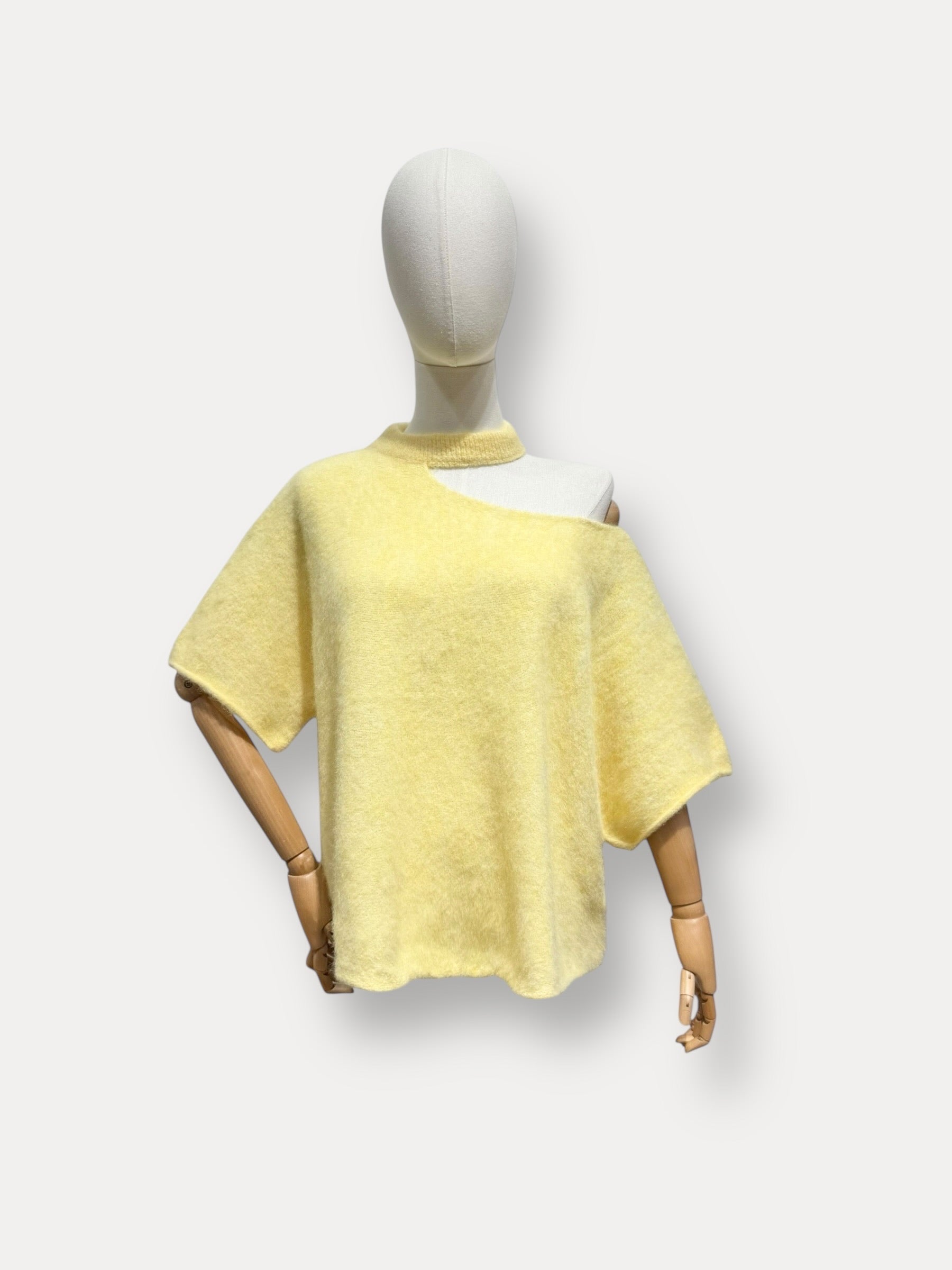 Open Hals Knit | geel