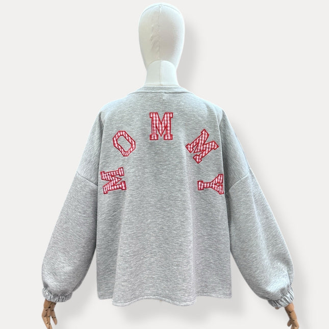 Mommy Sweater | grijs-ruitjes