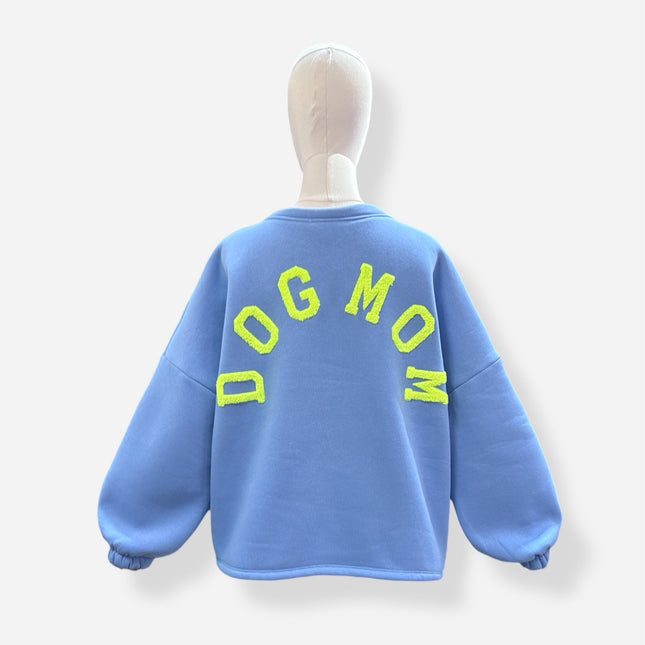 Dogmom Sweater | blauw-geel