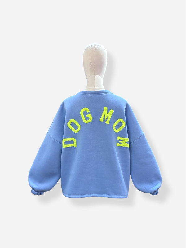 Dogmom Sweater | blauw-geel