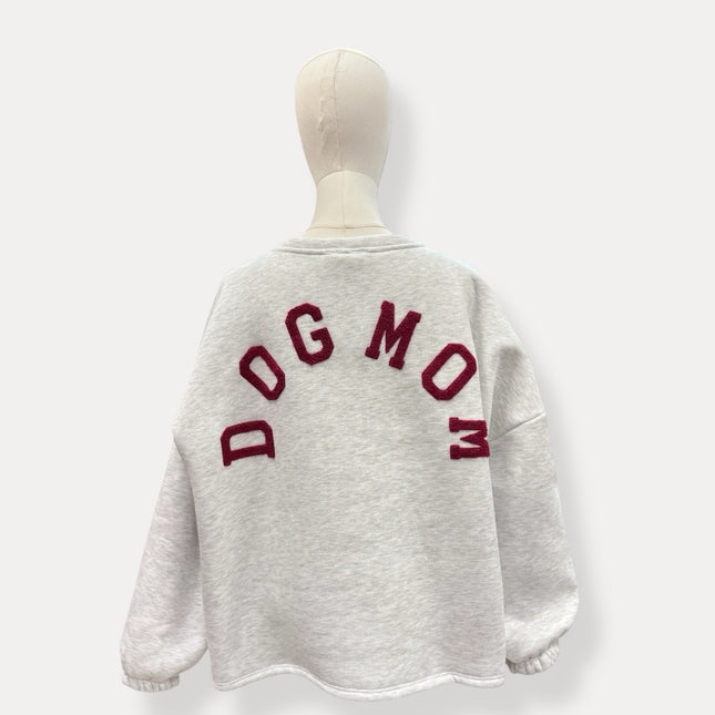 Dogmom Sweater | grijs-bordeaux