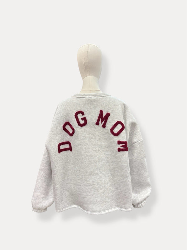 Dogmom Sweater | grijs-bordeaux