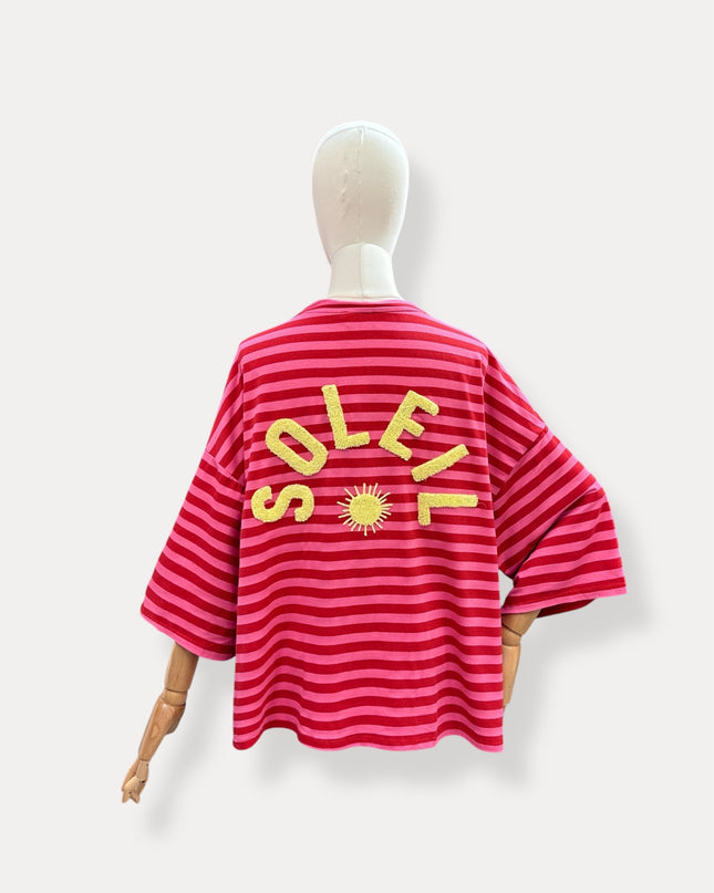 T-shirt streep Soleil | rood