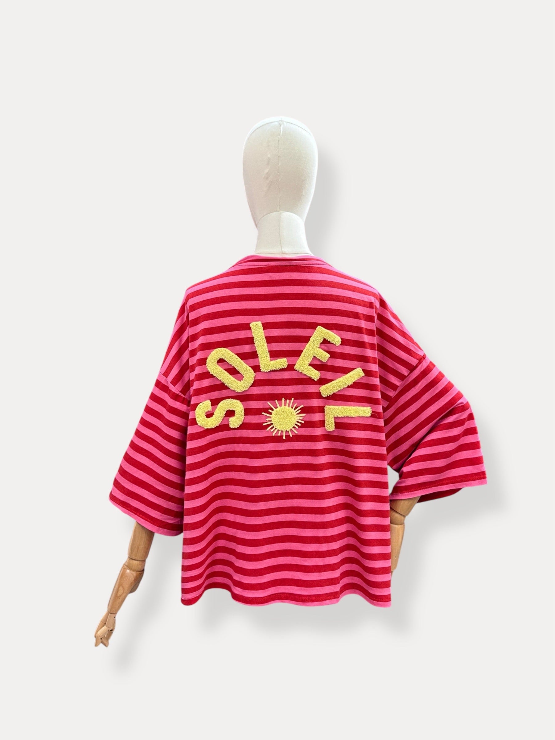 T-shirt streep Soleil | rood