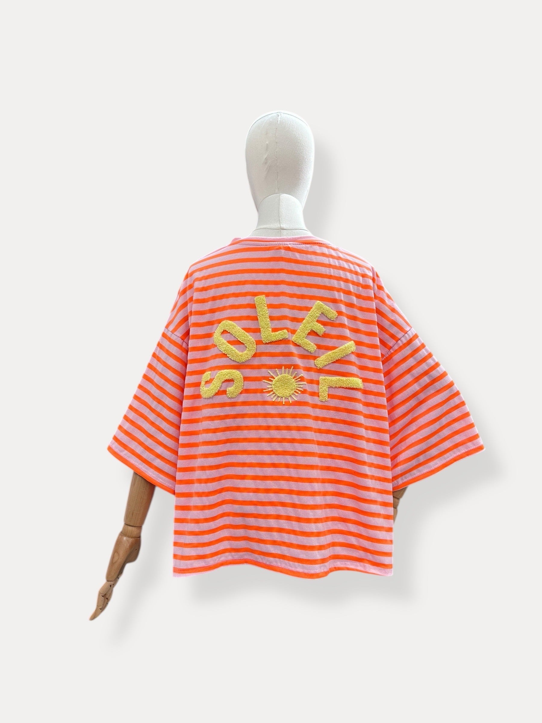 T-shirt streep Soleil | oranje