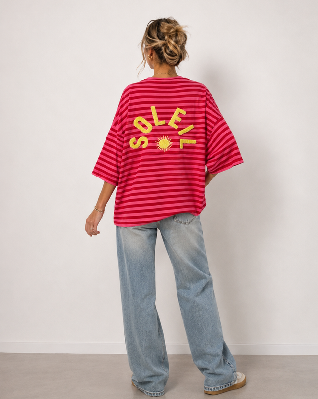 T-shirt streep Soleil | rood