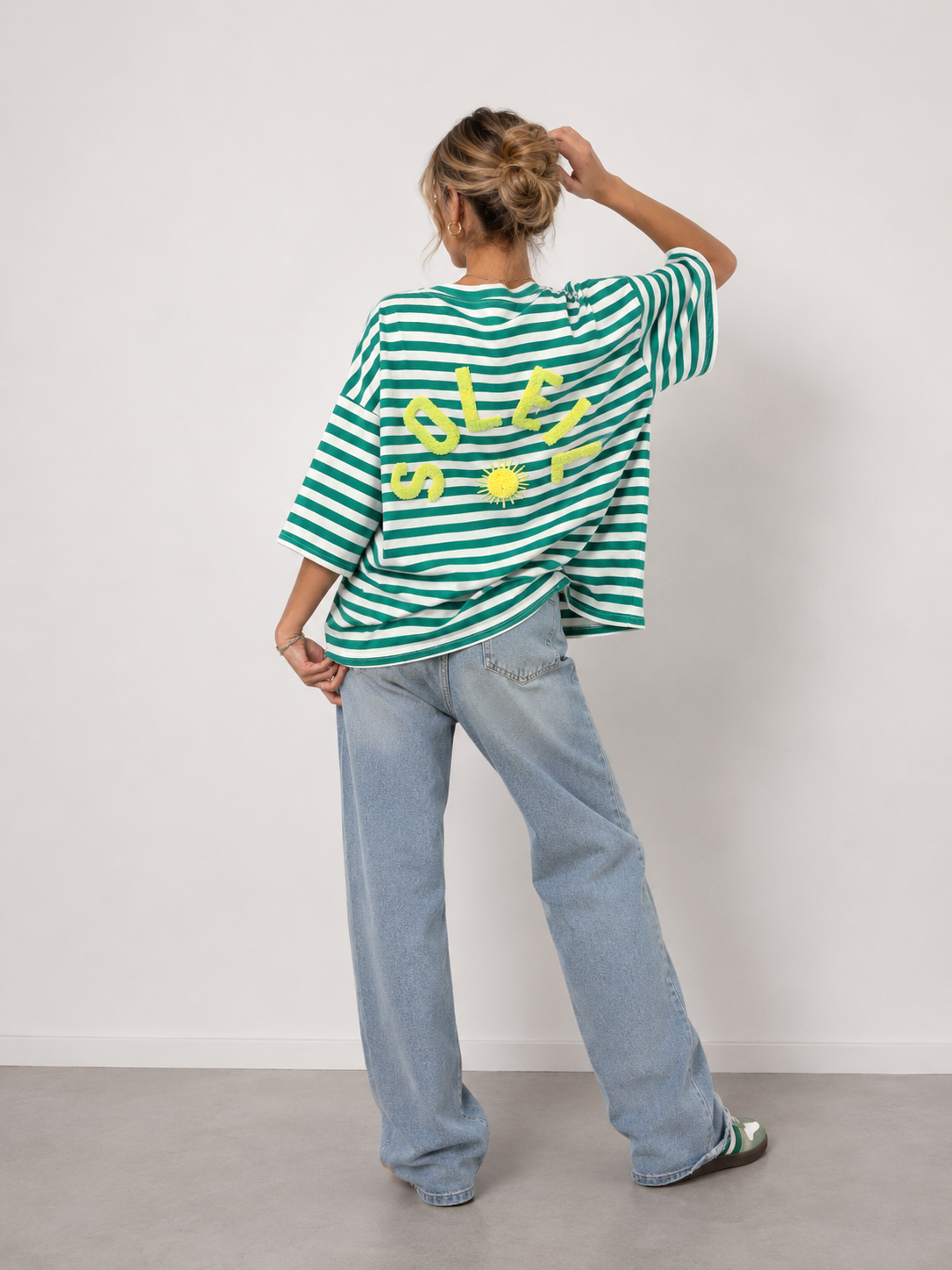 T-shirt streep Soleil | groen