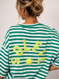 T-shirt streep Soleil | groen