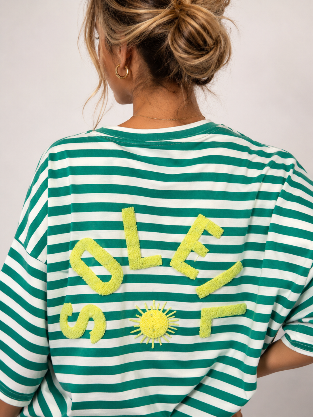 T-shirt streep Soleil | groen