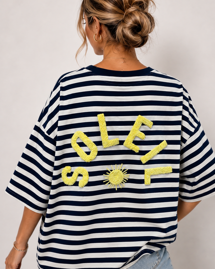 T-shirt streep Soleil | marine