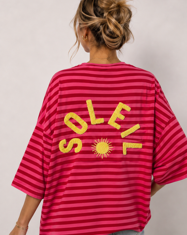 T-shirt streep Soleil | rood