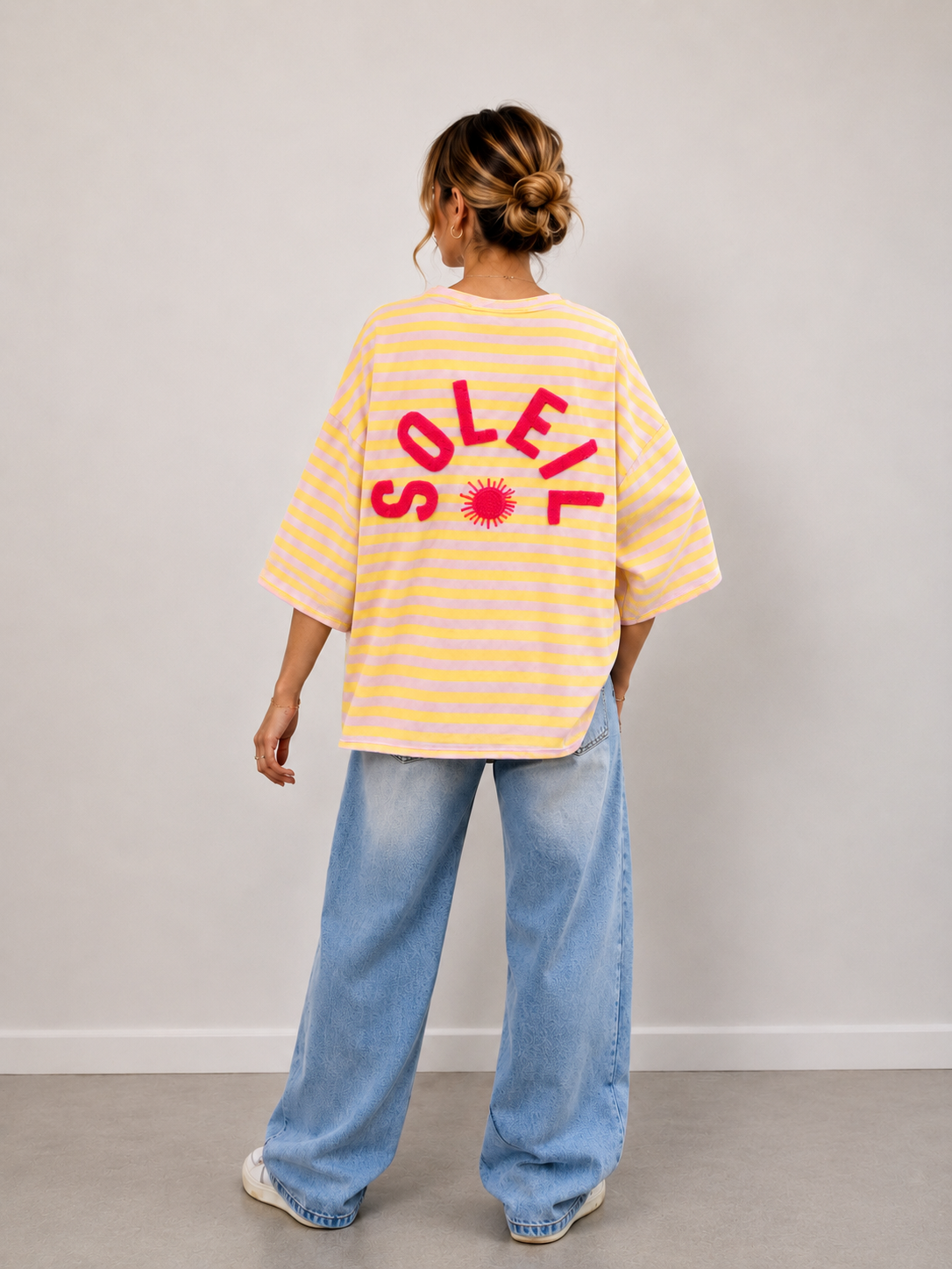 T-shirt streep Soleil | geel