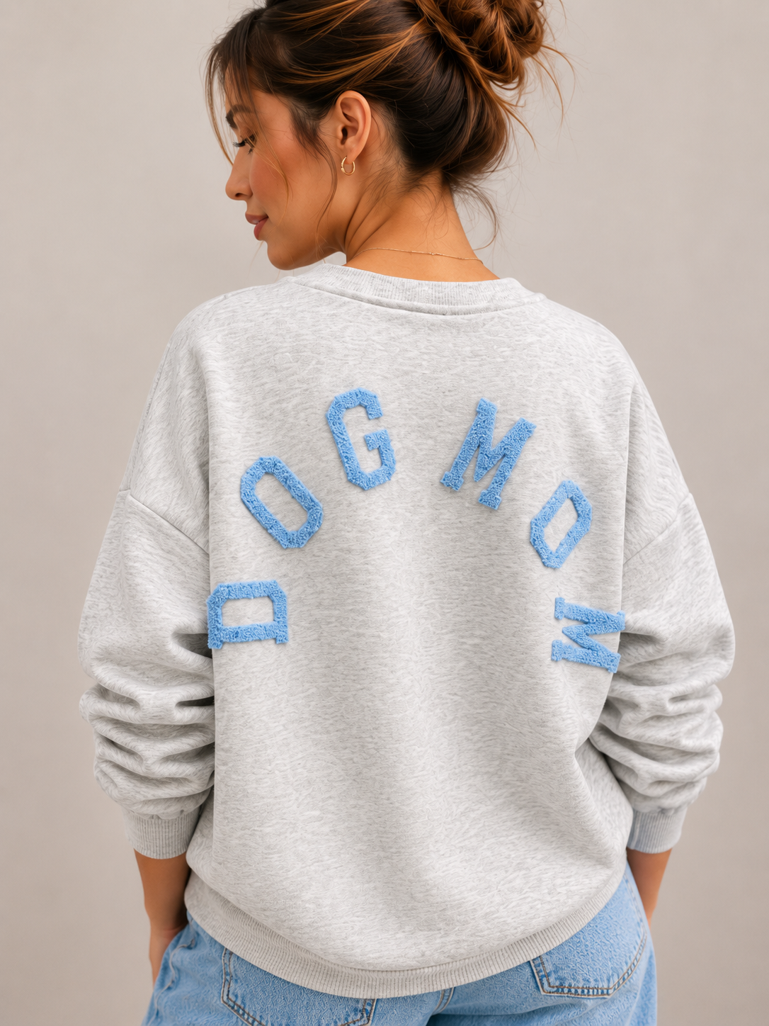 Dogmom Sweater | grijs-blauw