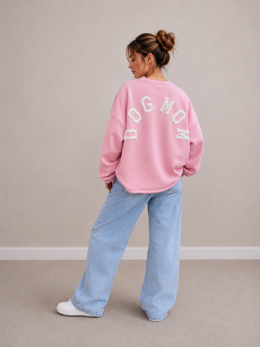 Dogmom Sweater | roze-wit