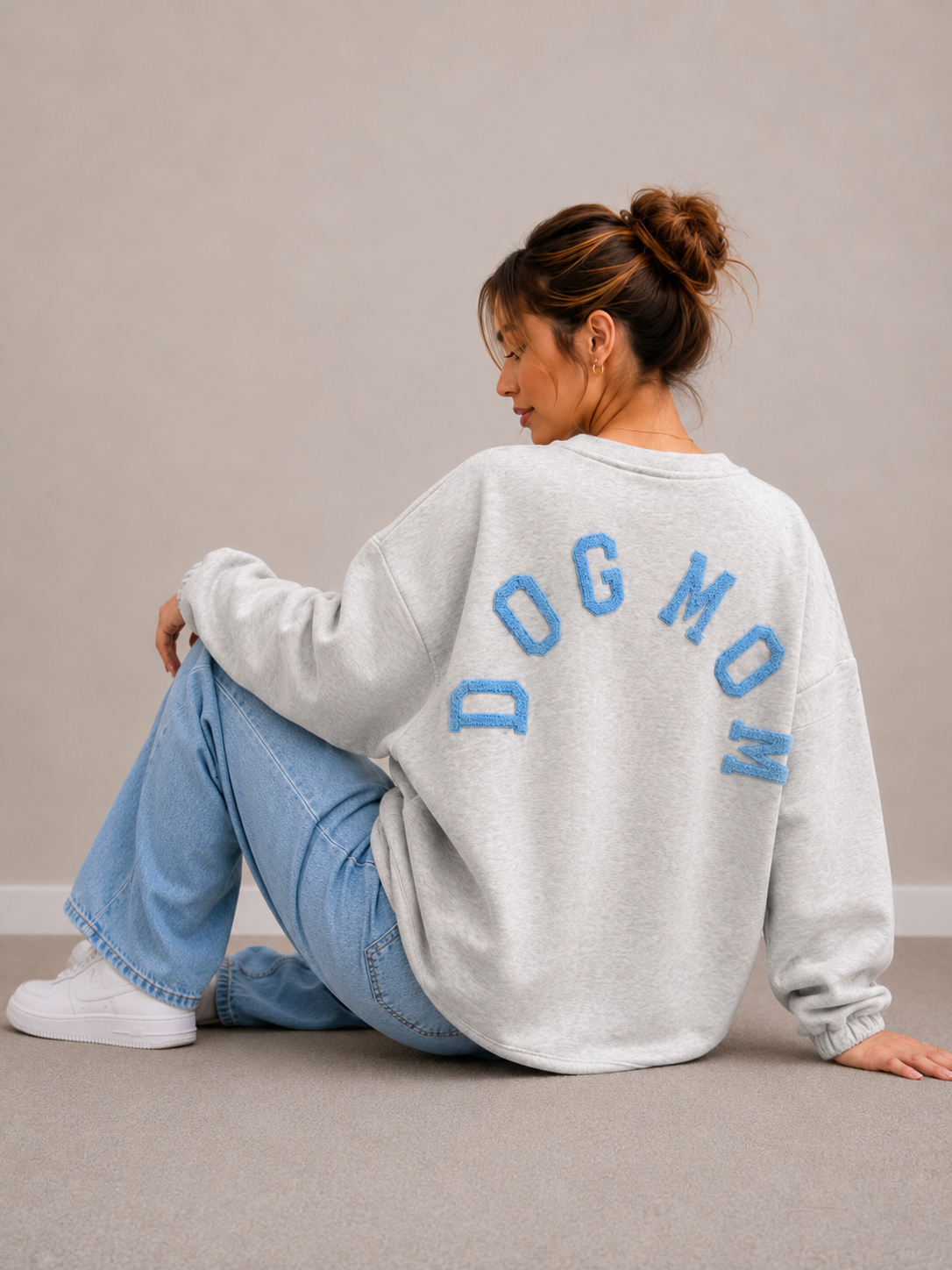 Dogmom Sweater | grijs-blauw