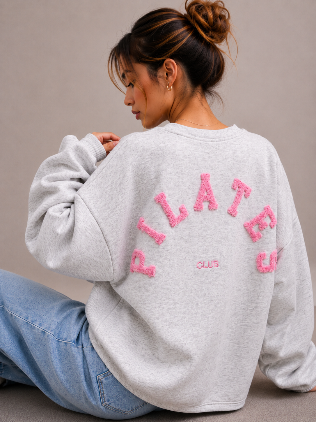 Pilates Sweater | grijs-roze