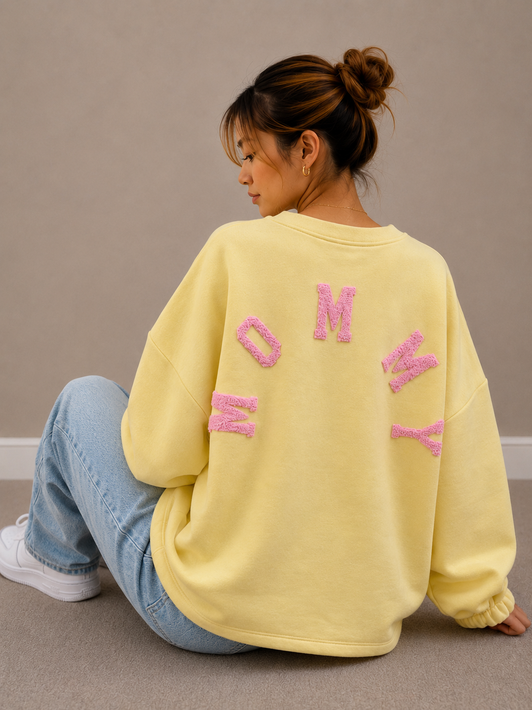Mommy Sweater | geel-roze