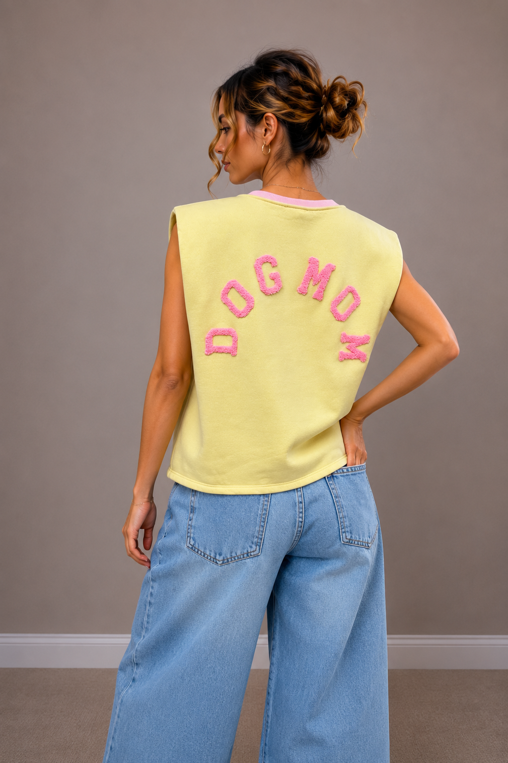 Dogmom Shirt | geel-roze