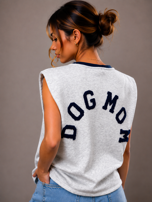 Dogmom Shirt | grijs-zwart