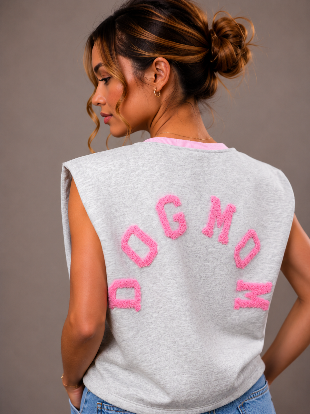 Dogmom Shirt | grijs-roze