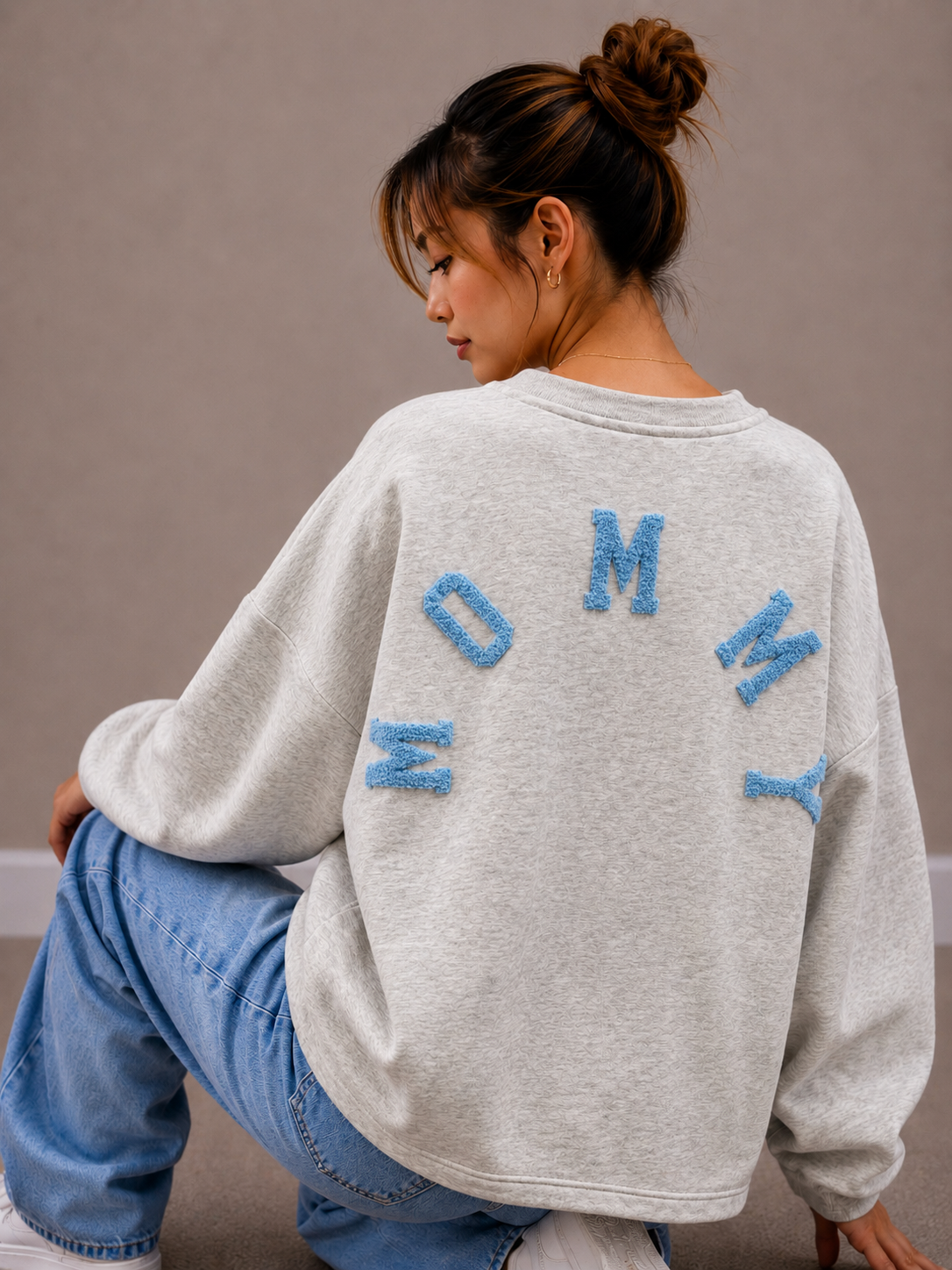 Mommy Sweater | grijs-blauw