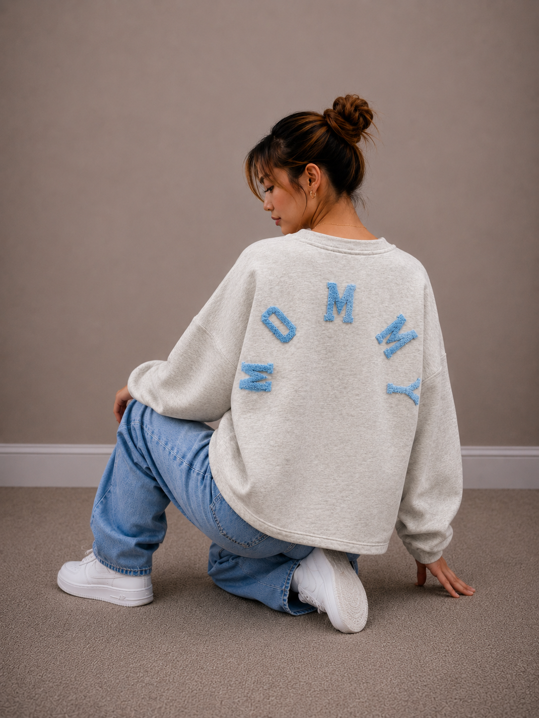 Mommy Sweater | grijs-blauw