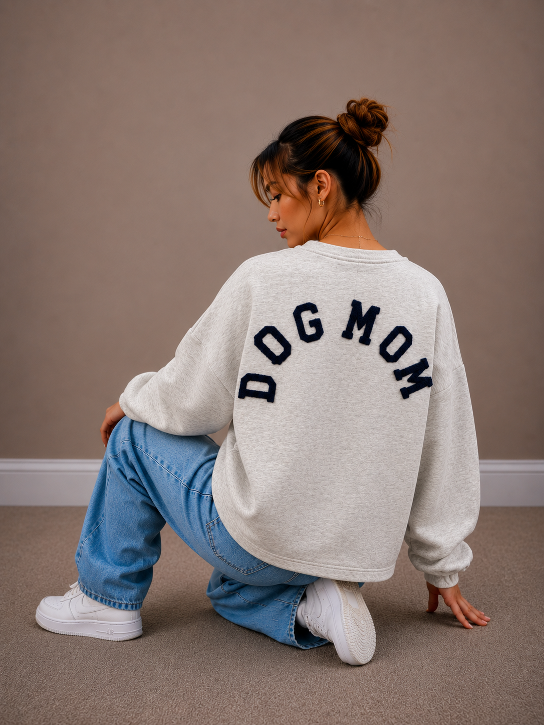 Dogmom Sweater | grijs-marine